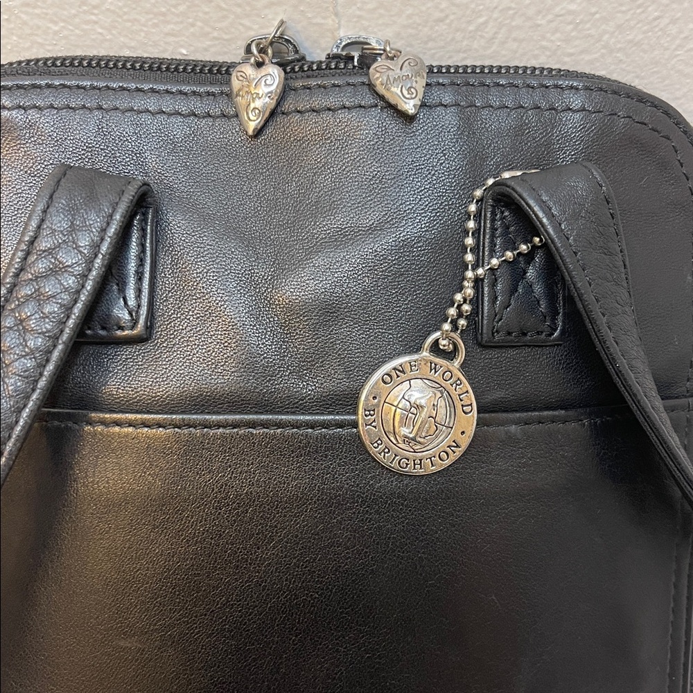 Brighton “One World “ Leather Croc Embossed Crossbody Bag No Callouts EUC - Picture 9 of 17